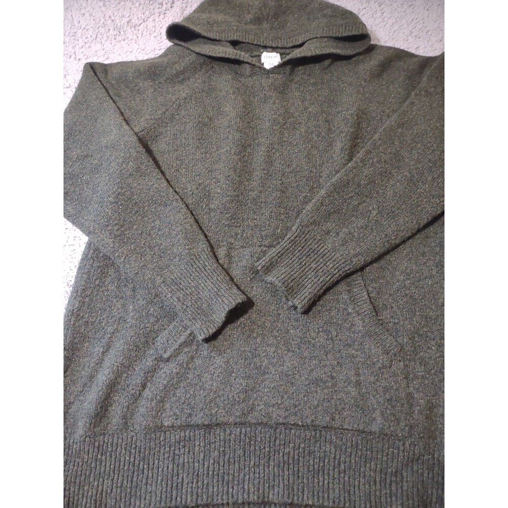 Aspen Hooded Sweater With Front Pocket Sz M Green